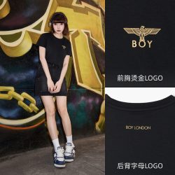 BOY LONDON W01247 纯棉修身 黑色 S 女士T恤