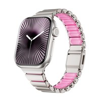 移动端：iSeriseWatch 适用iwatchs11手表带applewatchs10不锈钢s9金属女款小蛮腰夏s8透气硅胶SE新款钢带磁吸扣s7创意