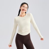 拓路者 【修身内搭】女士圆领长袖打底衫 米杏