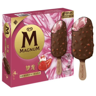 梦龙 甜查理草莓奶冻味冰淇淋冰激凌62g*4支