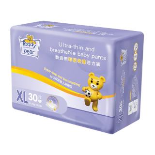 泰迪熊 呼吸特薄婴儿拉拉裤XL30片