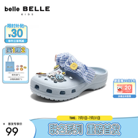 百丽 LINE FRIENDS x SMILEYWORLD2026新款萌洞洞鞋沙滩拖鞋 浅蓝色 33 -34