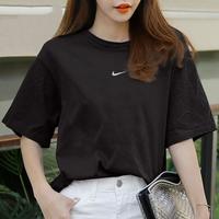 NIKE 春季女装耐克女夏季舒适耐磨运动休闲圆领短袖T恤女户外训练健身
