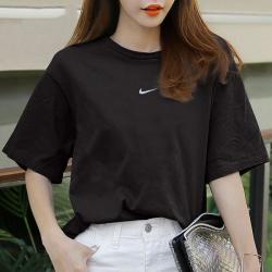 NIKE 春季女装耐克女夏季舒适耐磨运动休闲圆领短袖T恤女户外训练健身