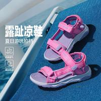 斯凯奇 女中大童|2026年夏季女童鞋露趾凉鞋凉鞋时尚舒适搭扣低帮