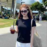 NIKE 女士经典时尚简约休闲修身圆领透气显瘦柔软亲肤运动短袖修身T恤