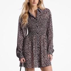 MICHAEL KORS 女士翻领潮流修身高腰休闲a字连衣裙