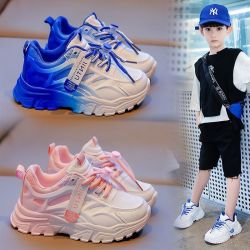 儿童运动鞋2026新款春秋女童鞋子老爹鞋男童休闲鞋百搭网面中大童