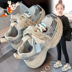 阿童木 童鞋女童2026夏季儿童蝴蝶结运动鞋女孩软底公主老爹鞋爆款