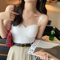 冰丝小吊带背心女夏带胸垫内搭外穿美背文胸一体打底内衣抹胸上衣