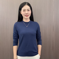 春季时尚休闲百搭纯色立领简约显瘦女士长袖 t 恤高级罗纹打底