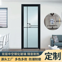 斯罗克 智能门卫生间门厕所门洗手间门双钢化玻璃门钛镁铝合金浴室套装门