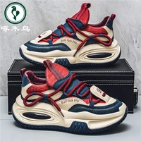 啄木鸟 男鞋新款爆款工作时尚百搭潮款增高老爹鞋高级感运动阿甘鞋