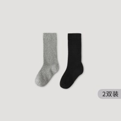 巴厘小猪 新生儿网眼袜高筒袜婴儿长筒袜 浅灰+石墨灰