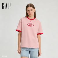 Gap 866079 纯棉宽松 淡粉色 L(175/96A) 短袖T恤