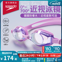 速比涛 京速系列高清防雾镀膜近视泳镜 紫色 400度