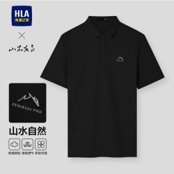 海澜之家 山不在高爸爸短袖POLO衫2025凉感大码翻领T恤上衣男