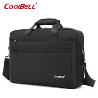 coolbell COOL BELL新款商务公文包USB笔记本电脑包男款单肩包 CB-2071黑色