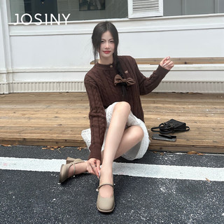 卓诗尼 方头粗跟玛丽珍女鞋 灰色 35码