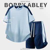 BOBBY ABLEY 夏季青少年户外宽松舒适学院风跑步篮球运动套装男