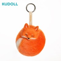 KUDOLL库岛手工仿真貂毛赤狐狐狸玩偶可爱挂件包挂生日礼物潮玩