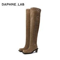 移动端、88VIP：DAPHNE LAB Jennie同款日常版方糖金属高跟过膝靴 8824405016