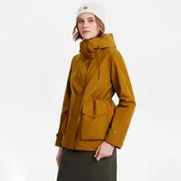 AIGLE 女士连帽刺绣LOGO防风防雨透汽短外套