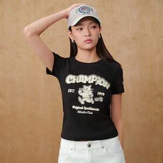 Champion 女士修身短款猫咪印花短袖T恤
