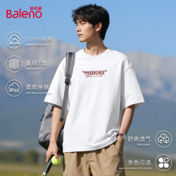 班尼路 100%棉圆领短袖T恤 白色 XL