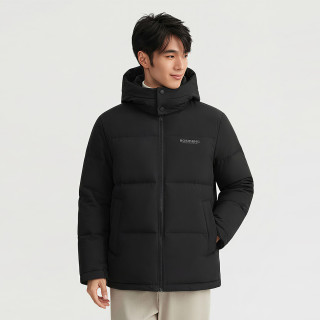 波司登 短款连帽羽绒服保暖黑色外套百搭冬季运动休闲