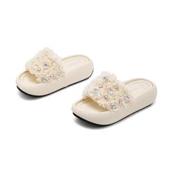 星期六 ST&SAT 厚底水钻凉拖鞋女26年夏季新款外穿软底增高一字拖配裙子