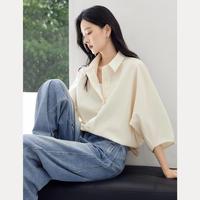 DUIBAI 解构翻领香蕉袖宽松女士衬衫