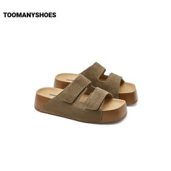 TOOMANYSHOES 女士厚底增高魔术贴双扣勃肯鞋 ZAK67