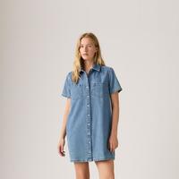 Levi's 李维斯26年春夏新款女士美式复古休闲牛仔短袖衬衫连衣裙