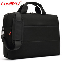 coolbell COOL BELL大容量手提包男商务通勤加厚防震笔记本电脑包防泼水公文包 CB-2089黑色 13.3寸
