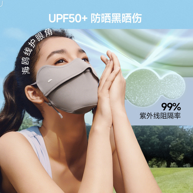 蕉下 防晒口罩腮红护眼角骑行开车防紫外线女款夏凉感冰丝遮阳面罩