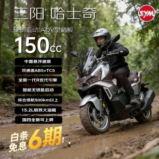 SYM 三阳哈士奇ADV &150 龙骨踏板 &燃油摩托车长续航 &智控运动 烟茶黑