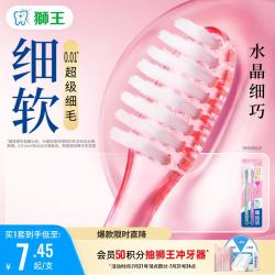 狮王 细齿洁晶彩软毛牙刷 2支