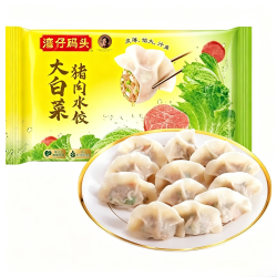 湾仔码头 水饺皇后同款 猪肉白菜水饺 300g 半成品 选9赠1(折8.99元/件)