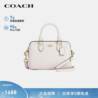 COACH 女士ROWAN迷你手提单肩斜挎波士顿包白色CW328礼物