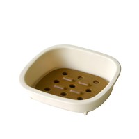 利快 6511-224 香皂盒 日本进口 乳白+棕