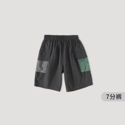 巴厘小猪 撞色拼接 石墨灰 80cm 儿童短裤