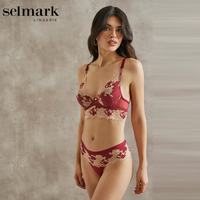 Selmark 蕾丝薄杯文胸美臀内裤套装 90715 06