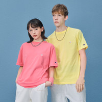 Champion 冠军短袖T恤男女士夏季美式复古运动情侣圆领简约多巴胺穿搭纯棉 白色