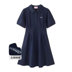 I.T 女装夏季学院风舒适收腰显瘦泡泡袖Polo领连衣裙