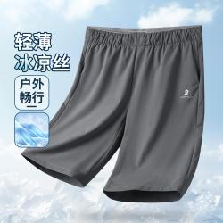 梦特娇 弹力腰头男士休闲裤夏季薄款男短裤