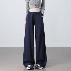 I.T it izzue拼接运动休闲裤女春夏显瘦高腰宽松阔腿裤子女