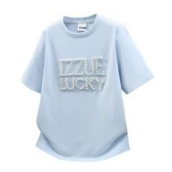 I.T it izzue美式珍珠短袖T恤女夏季宽松潮牌圆领休闲上衣