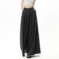 I.T it ccaabb女装高腰阔腿休闲裤女春秋季宽松显瘦垂坠百褶裤