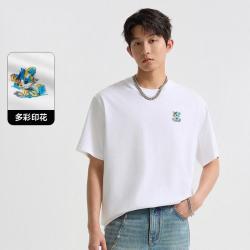 卡宾 个性潮流趣味印花26夏简约休闲宽松圆领短袖T恤男